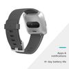 Smartwatch Fitbit Versa Lite 40 Mm Dial Plateado Reloj Inteligente Con Correa De Silicona Negra