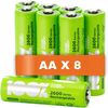 Peakpower Pack 8 Pilas Alcalinas Recargables Aa 2600 Mínima 2300 Mah Nimh