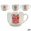 Taza Coffee Porcelana Rojo Blanco 500 Ml 24 Unidades