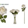 Flor Decorativa Blanco Papel Plástico (12 Unidades)