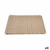 Alfombra De Baño Trenzado Beige Pvc (0,03 X 50 X 50 Cm) (12 Unidades)