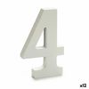 Número 4 Madera Blanco (1,8 X 21 X 17 Cm) (12 Unidades)