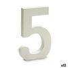Número 5 Madera Blanco (1,8 X 21 X 17 Cm) (12 Unidades)