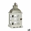 Farol Plateado Metal Madera Blanco (14 X 39,3 X 20 Cm) (6 Unidades)