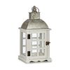 Farol Plateado Metal Madera Blanco (14 X 39,3 X 20 Cm) (6 Unidades)