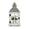 Farol Plateado Metal Madera Blanco (14 X 39,3 X 20 Cm) (6 Unidades)