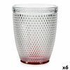 Vaso Rojo Puntos Transparente Vidrio 300 Ml (6 Unidades)