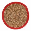 Salvamantel Natural Rojo Fibra Natural (30 X 1 X 30 Cm) (48 Unidades)