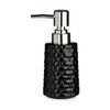 Dispensador De Jabón Con Relieve Cerámica Plateado Negro Metal 6 Unidades (150 Ml)