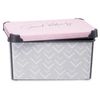 Caja De Almacenaje Con Tapa Vibes Gris Rosa Plástico 10 L (22,7 X 16,5 X 34,5 Cm) (12 Unidades)