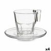 Juego De 6 Tazas Con Plato Casablanca Transparente Vidrio 4 Unidades (70 Ml)