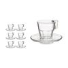 Juego De 6 Tazas Con Plato Casablanca Transparente Vidrio 4 Unidades (70 Ml)