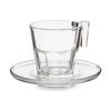 Juego De 6 Tazas Con Plato Casablanca Transparente Vidrio 4 Unidades (70 Ml)