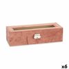 Caja Para Relojes Rosa Metal (30,5 X 8,5 X 11,5 Cm) (6 Unidades)