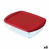 Fiambrera Hermética Pyrex Cook & Store Rojo Vidrio (400 Ml) (6 Unidades)