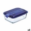 Fiambrera Hermética Luminarc Easy Box Azul Vidrio (6 Unidades) (1,22 L)