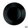 Plato De Postre Luminarc Harena Negro Vidrio (19 Cm) (24 Unidades)