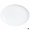 Fuente De Cocina Luminarc Diwali Ovalado Blanco Vidrio (33 X 25 Cm) (12 Unidades)