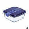 Fiambrera Hermética Luminarc Easy Box Azul Vidrio (760 Ml) (6 Unidades)