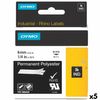 Kit Tubo Termoretráctil Rhino Dymo Id1-6 6 X 5,5 Mm Negro Poliéster Blanco (5 Unidades)