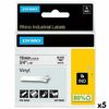 Cinta Laminada Para Rotuladoras Rhino Dymo Id1-19 19 X 5,5 Mm Negro Blanco Vinilo Autoadhesivas (5 Unidades)