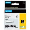 Cinta Laminada Para Rotuladoras Rhino Dymo Id1-19 19 X 5,5 Mm Negro Blanco Vinilo Autoadhesivas (5 Unidades)