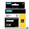 Cinta Laminada Para Rotuladoras Rhino Dymo Id1-12 12 X 5,5 Mm Negro Blanco Autoadhesivas (5 Unidades)