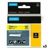 Cinta Laminada Para Rotuladoras Rhino Dymo Id1-12 Amarillo Negro 12 X 3,5 Mm Autoadhesivas (5 Unidades)