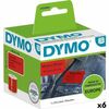 Rollo De Etiquetas Dymo Label Writer 54 X 7 Mm Rojo 220 Piezas (6 Unidades)