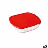 Fiambrera Cuadrada Con Tapa Ô Cuisine Cook&store Ocu Rojo 25 X 22 X 7 Cm 2,2 L Vidrio Silicona (5 Unidades)