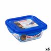 Fiambrera Hermética Pyrex Cook & Go 16,7 X 16,7 X 7 Cm Azul 850 Ml Vidrio (6 Unidades)