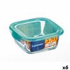 Fiambrera Cuadrada Con Tapa Luminarc Keep'n Lagon 15,6 X 6,6 Cm Turquesa 1,22 L Vidrio (6 Unidades)