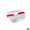 Fiambrera Hermética Pyrex Cook&heat 1 L 20 X 17 X 6 Cm Rojo Vidrio (6 Unidades)