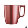 Taza Mug Luminarc Flashy Rojo 250 Ml Vidrio (6 Unidades)