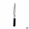 Cuchillo De Cocina 3 X 23,5 X 2 Cm Plateado Negro Acero Inoxidable Plástico (12 Unidades)