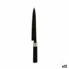 Cuchillo De Cocina Mármol 3,5 X 33,3 X 2,2 Cm Plateado Negro Acero Inoxidable Plástico (12 Unidades)