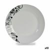 Plato Llano Ø 24,4 Cm Negro Blanco Porcelana Pasta (10 Unidades)