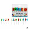 Set De Velas Multicolor Cumpleaños (12 Unidades)