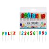 Set De Velas Multicolor Cumpleaños (12 Unidades)