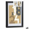 Marco De Fotos 24 X 2,5 X 32,5 Cm Negro Vidrio Madera Mdf (6 Unidades)