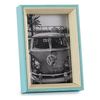 Marco De Fotos 3 X 17 X 12 Cm Cristal Azul Blanco Madera Mdf (6 Unidades)