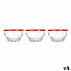 Set De Cuencos Karaman Rojo Transparente Vidrio Polietileno Ø 10,5 Cm 275 Ml (8 Unidades)