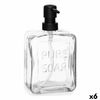 Dispensador De Jabón Pure Soap Cristal Transparente Plástico 570 Ml (6 Unidades)