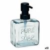 Dispensador De Jabón Pure Soap 250 Ml Cristal Negro Plástico (12 Unidades)