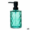 Dispensador De Jabón Diamante Cristal Verde Plástico 410 Ml (12 Unidades)