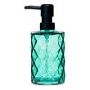 Dispensador De Jabón Diamante Cristal Verde Plástico 410 Ml (12 Unidades)