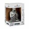 Figura Decorativa Buda Sentado Plateado 22 X 33 X 18 Cm (4 Unidades)