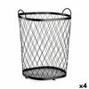 Cesto Negro Metal 40 L 31 X 54,7 X 46,5 Cm (4 Unidades)