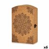 Armario De Llaves Mandala Marrón Corcho Madera Mdf 20 X 7,5 X 29 Cm (6 Unidades)