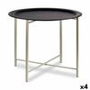 Mesa Auxiliar Blanco Negro Metal 62 X 48,5 X 62 Cm (4 Unidades)